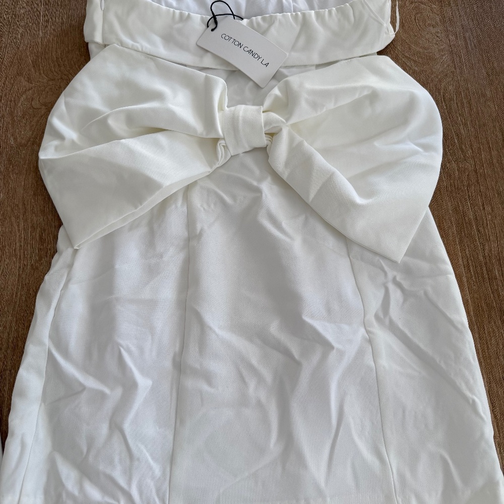 Mini White Bow Dress